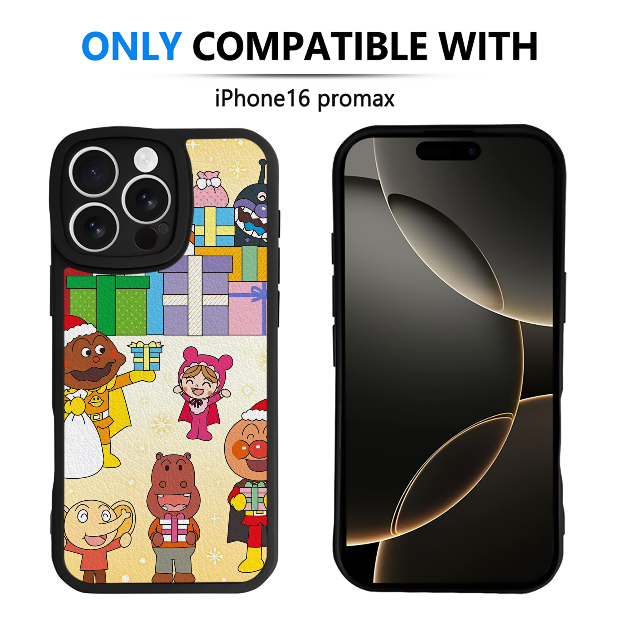 （画像用） アンパンマン Anpanman 【iPhone 16シリーズ対応】シリコンスマホケース（レザー調） 材質：シリコン